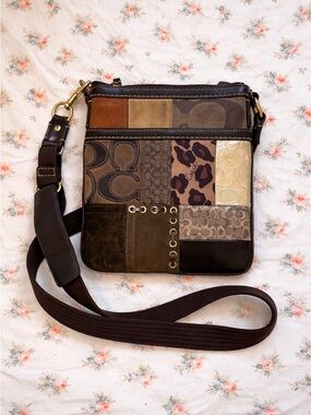 Vintage rare Coach patchwork crossbody bag